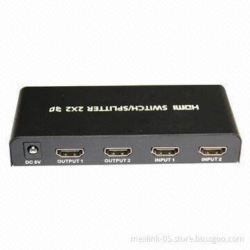 HDMI Switcher 2x2, Split Your HDMI Signal to Two HDTVs or Projectors Between Two Input Source Device